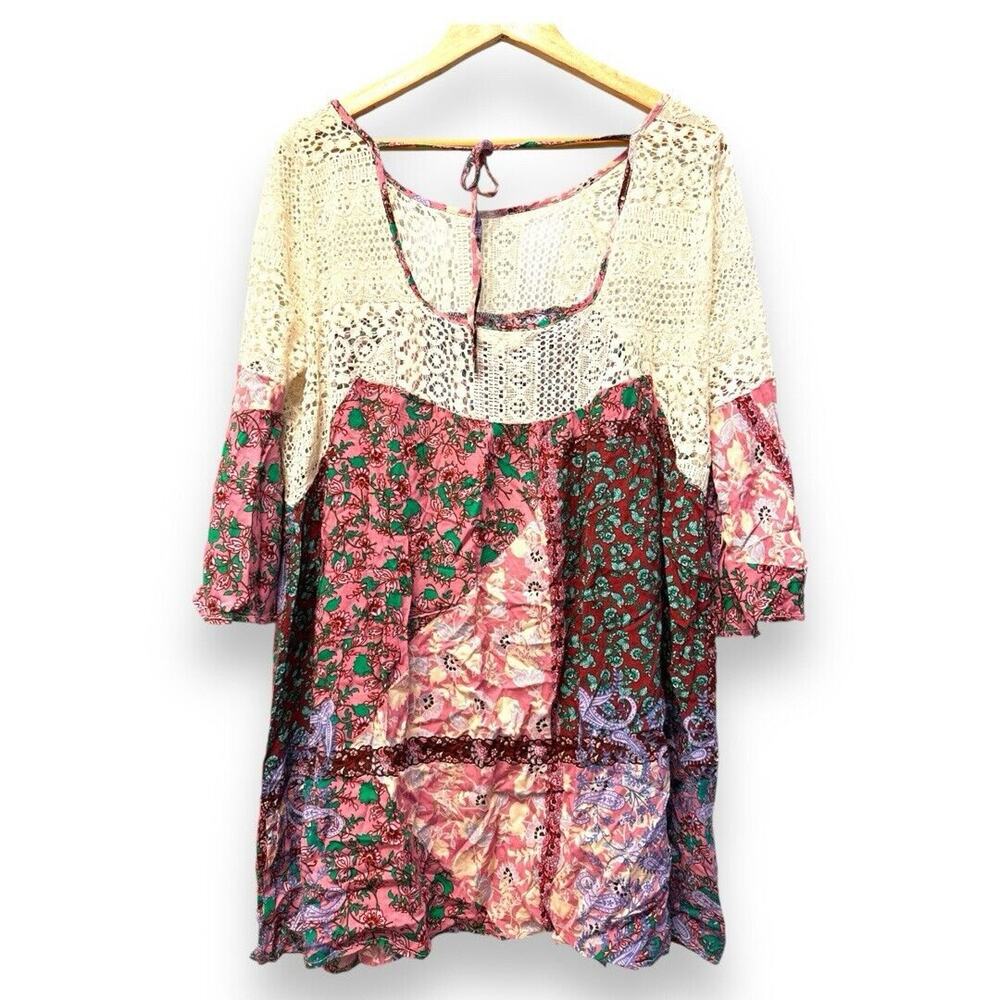 Floral Patchwork Boho Top - Picture 2 of 14